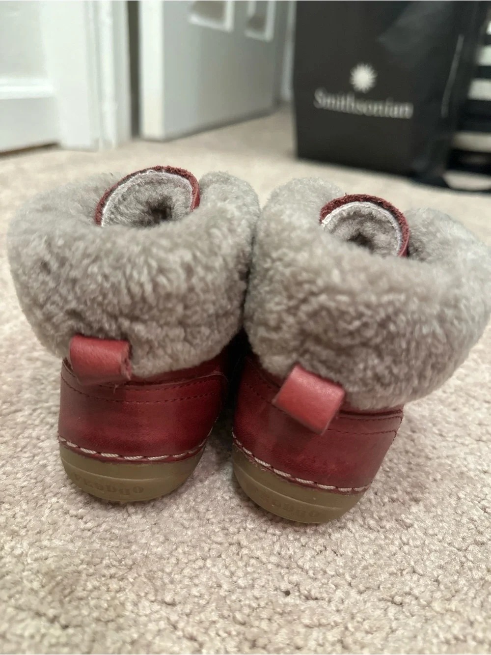Froddo Kids Burgundy Leather Winter Boots with Fur Lining Size 23 or US 7